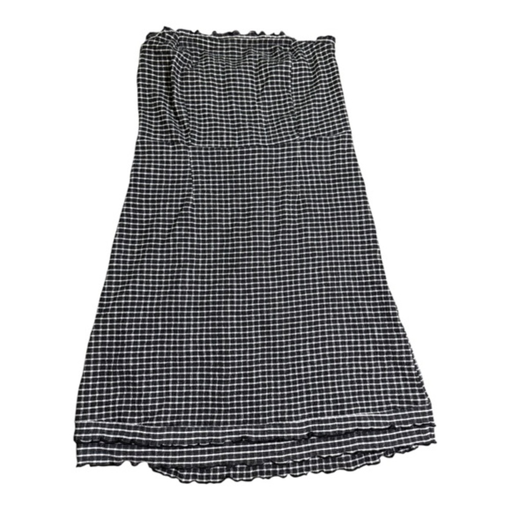 Topshop Gingham Check Mini Strapless 10 Dress Euro Summer Coquette - Picture 2 of 7
